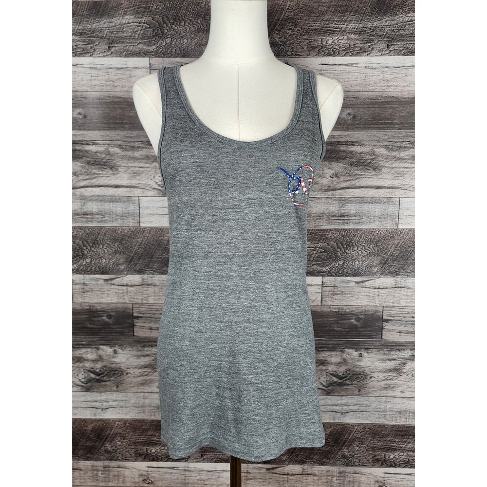 American Apparel Gray Tri-Blend Tank Top Patriotic NE Graphic Size S